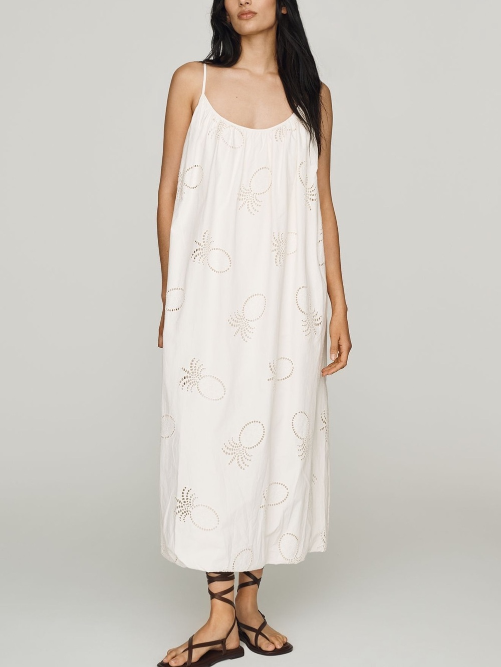Farm Rio x Anthropologie 100% Cotton Bubble-Hem Midi Dress